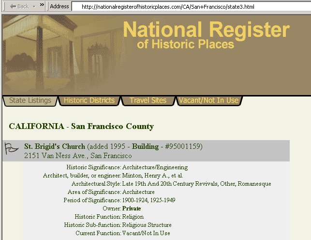 National Register of Historic Places - California, San Francisco